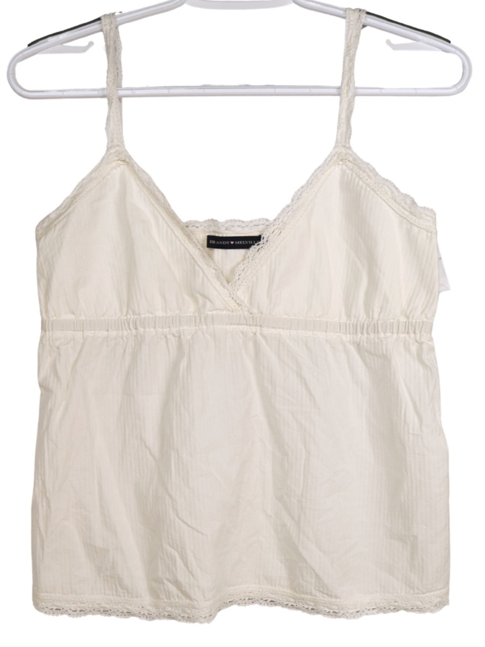 Brandy Melville White Lace Cami Tank One Size Cottagecore Coquette Top